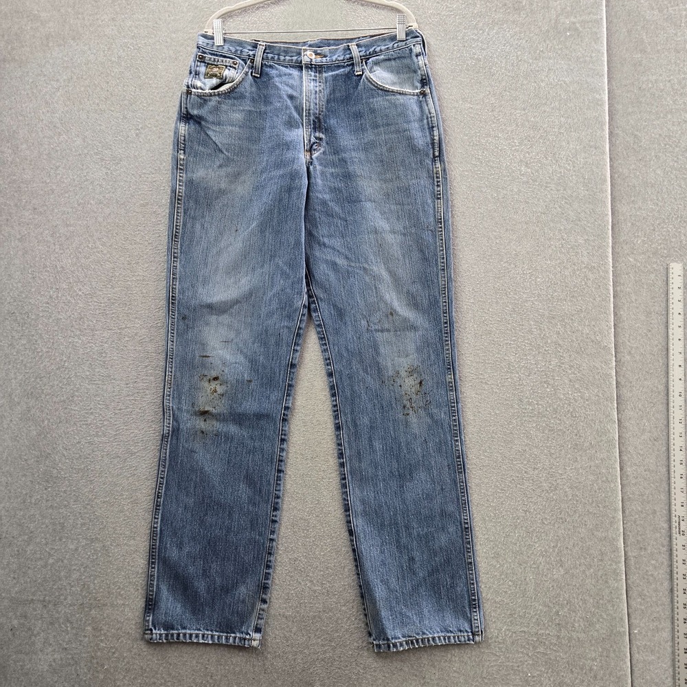VINTAGE Cinch Men Jeans 35x36 Blue Denim Straight Green Label 90s (35x34) READ